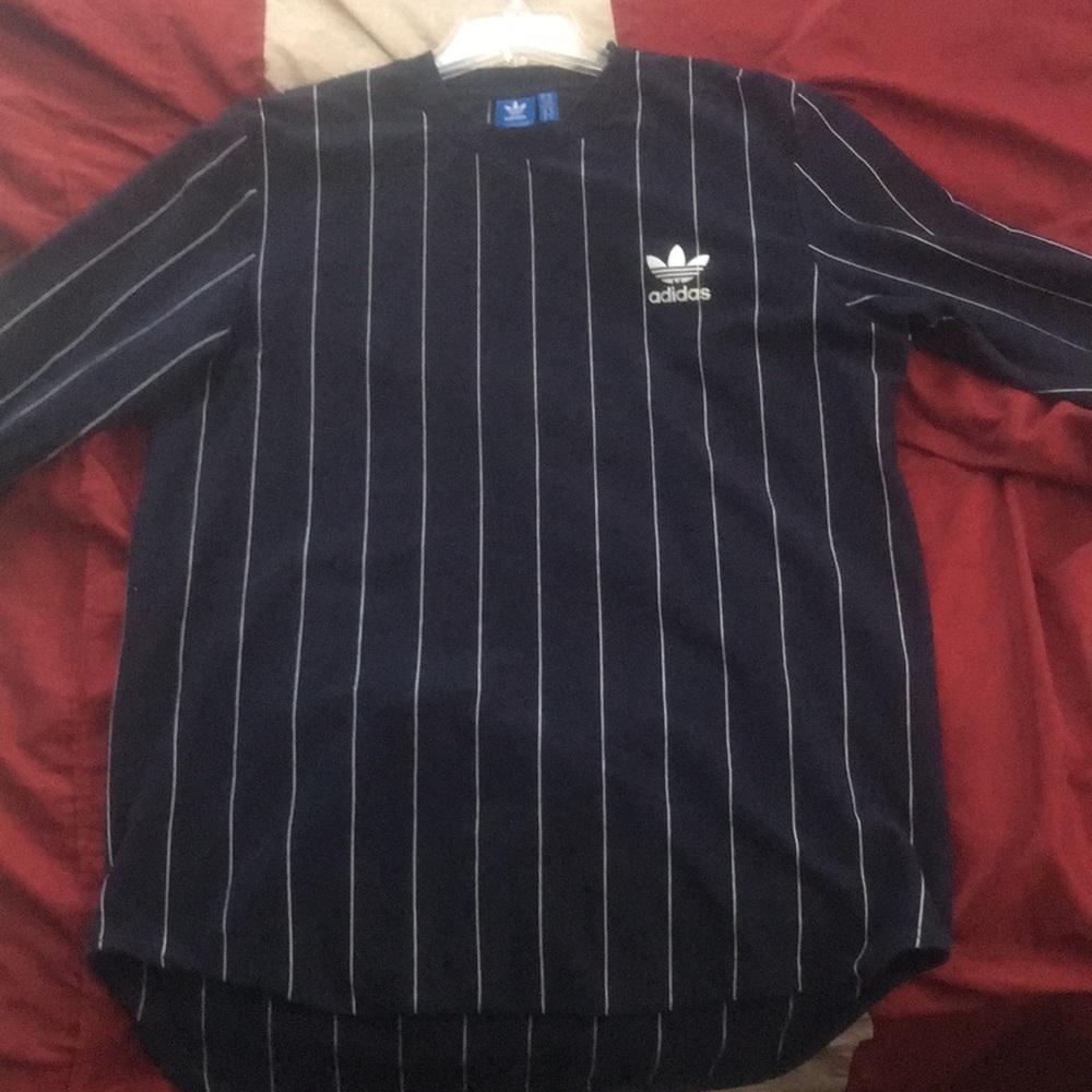 ADIDAS PINSTRIPE LONG SLEEVE TEE
